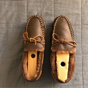 LL Bean Wicked Good Moosehide Slippers - Chocolate - Men’s size 11